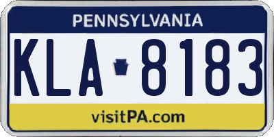 PA license plate KLA8183