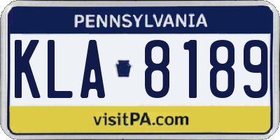 PA license plate KLA8189