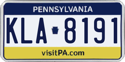 PA license plate KLA8191