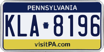 PA license plate KLA8196