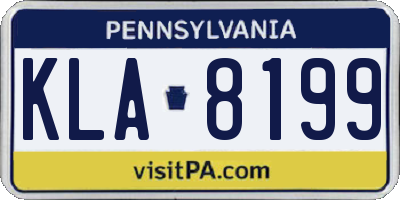 PA license plate KLA8199