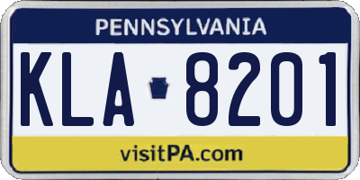PA license plate KLA8201