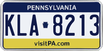 PA license plate KLA8213