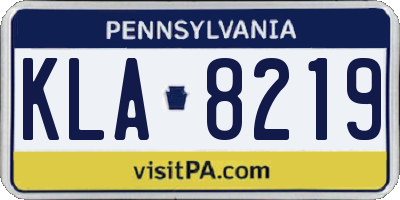 PA license plate KLA8219