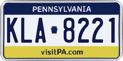 PA license plate KLA8221