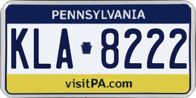 PA license plate KLA8222