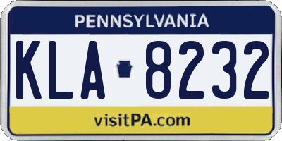 PA license plate KLA8232