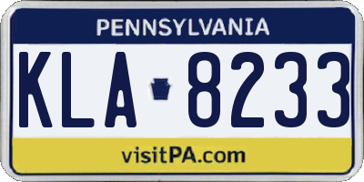 PA license plate KLA8233