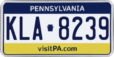 PA license plate KLA8239