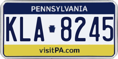 PA license plate KLA8245