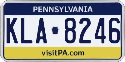 PA license plate KLA8246