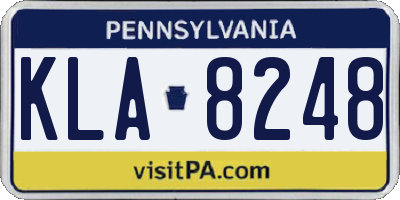 PA license plate KLA8248