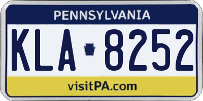 PA license plate KLA8252