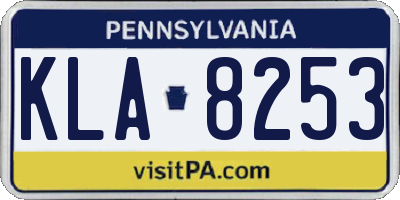 PA license plate KLA8253