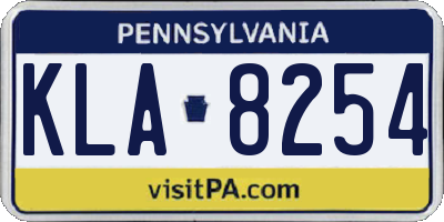 PA license plate KLA8254