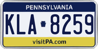 PA license plate KLA8259