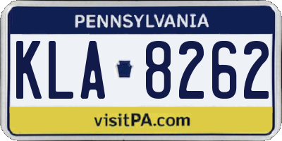 PA license plate KLA8262