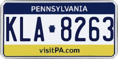 PA license plate KLA8263