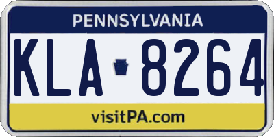 PA license plate KLA8264