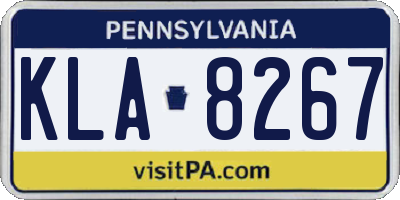 PA license plate KLA8267