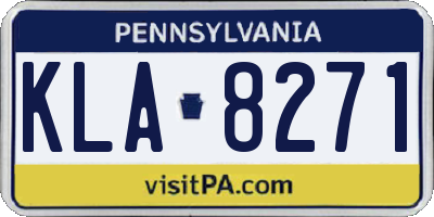 PA license plate KLA8271