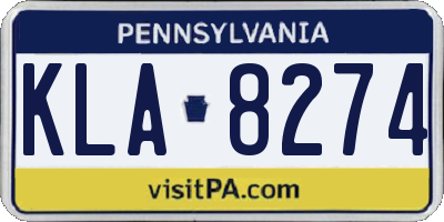 PA license plate KLA8274