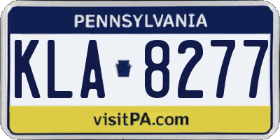 PA license plate KLA8277