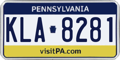 PA license plate KLA8281