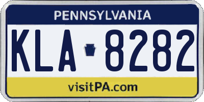 PA license plate KLA8282