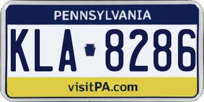 PA license plate KLA8286