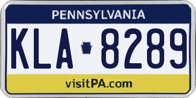 PA license plate KLA8289