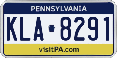 PA license plate KLA8291
