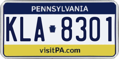 PA license plate KLA8301