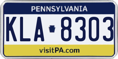 PA license plate KLA8303