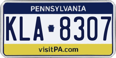 PA license plate KLA8307