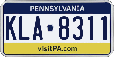PA license plate KLA8311