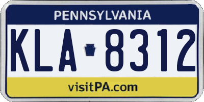 PA license plate KLA8312