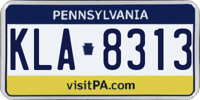 PA license plate KLA8313