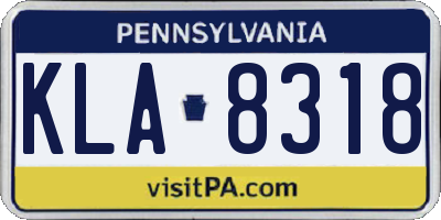 PA license plate KLA8318
