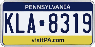 PA license plate KLA8319