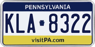 PA license plate KLA8322