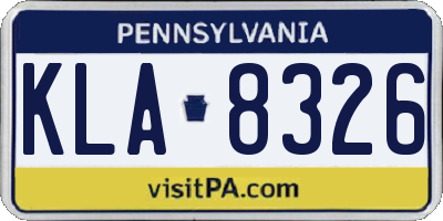 PA license plate KLA8326