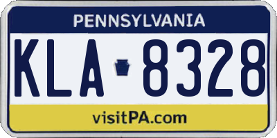 PA license plate KLA8328