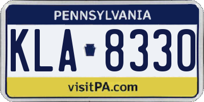 PA license plate KLA8330