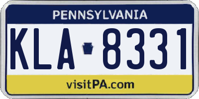 PA license plate KLA8331