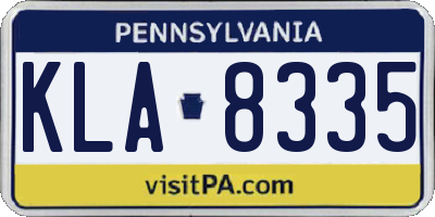 PA license plate KLA8335