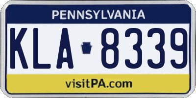 PA license plate KLA8339