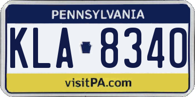 PA license plate KLA8340