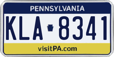 PA license plate KLA8341
