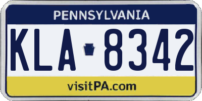PA license plate KLA8342